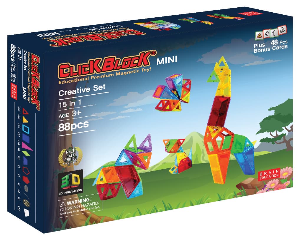Click Block_ Magnet educational toy 2Dmini Creative Set 88p
